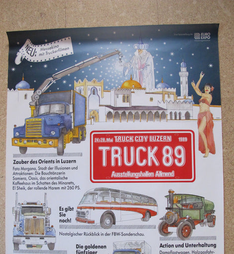 Poster LKW Plakat Truck Festival 1989 Bern