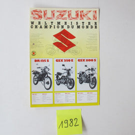 Prospekt Suzuki 1982 Modellpalette