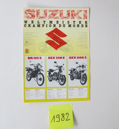 Prospekt Suzuki 1982 Modellpalette