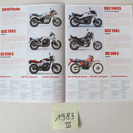 Prospekt Suzuki 1983 Modellpalette III