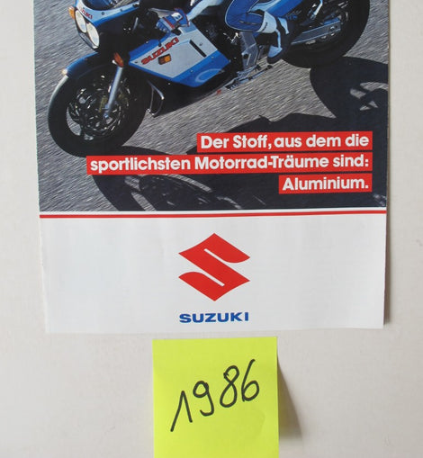 Prospekt Suzuki 1986 Modellpalette