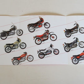 Prospekt Moto-Guzzi Modellpalette V35, V50, V65, 850T, LM3, 3x Carabinieri, Militare