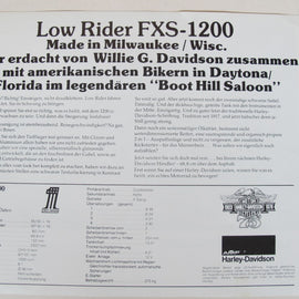 Prospekt Harley-Davidson FXS1200 Low Rider