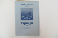Prospekt Triumph Preisliste 1993