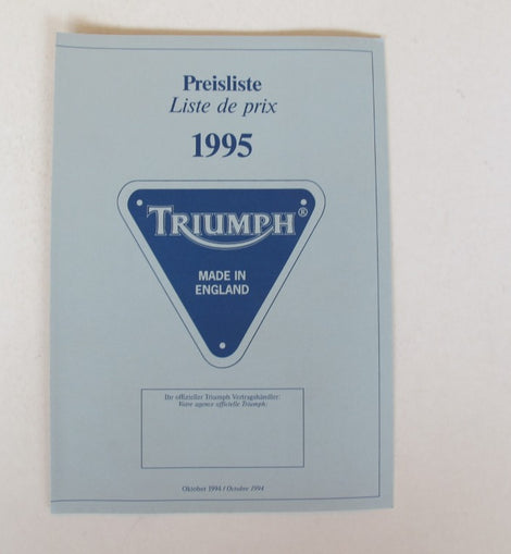 Prospekt Triumph Preisliste 1995