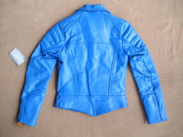 Lederjacke blau